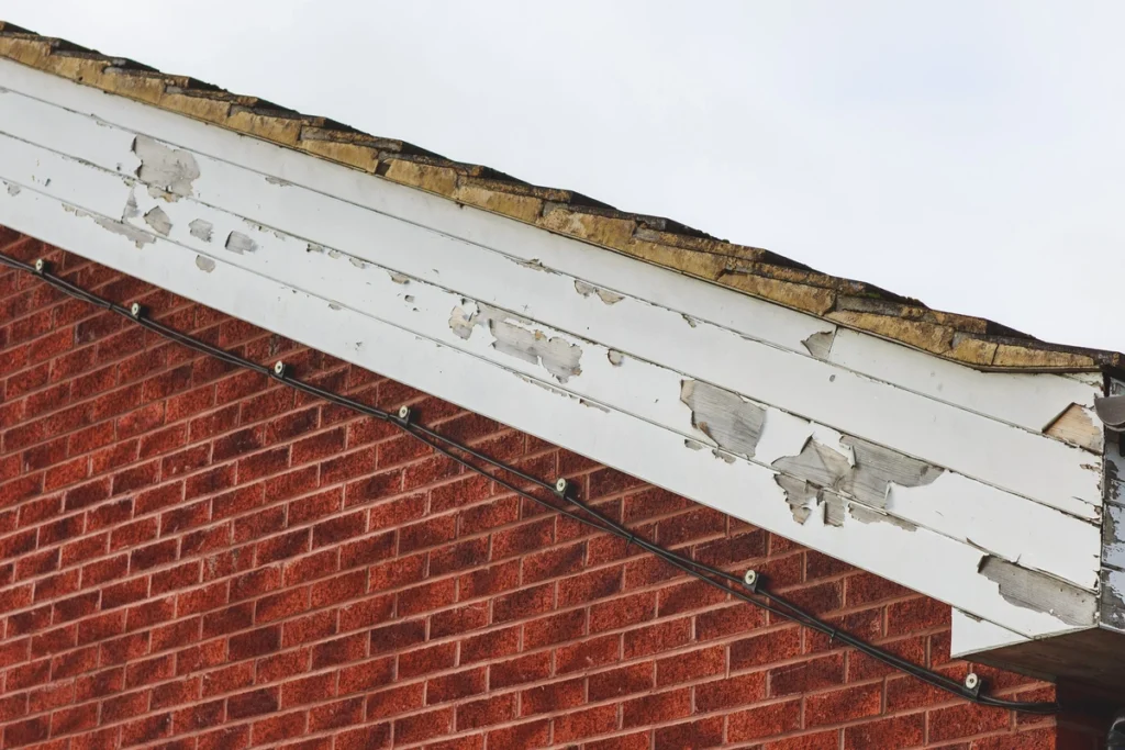 house damaged fascia board