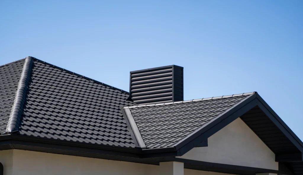 black metal shingles on roof