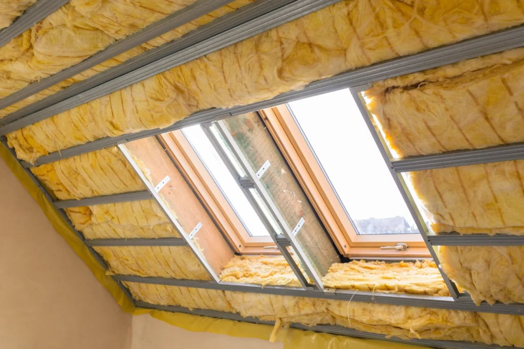 roof insulation with new skylights