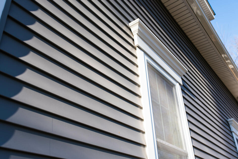 close up house siding