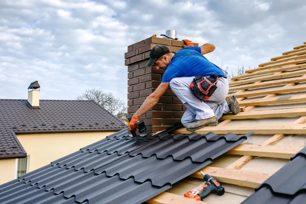 shingle metal roof on home