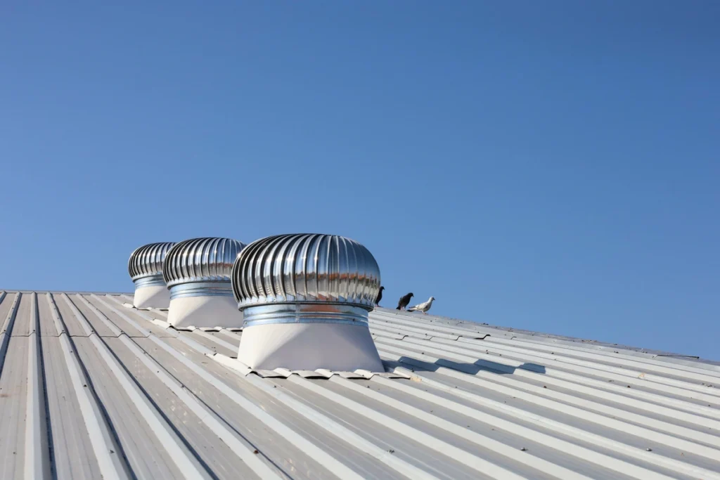gray metal roof vent