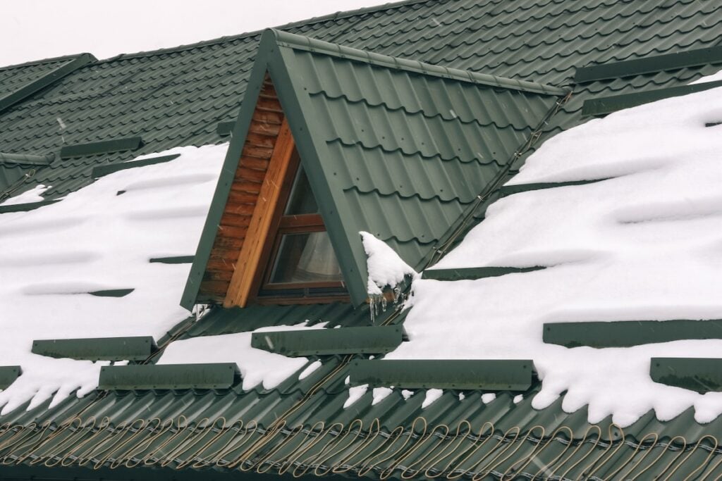 snowy metal tile roof chase city va