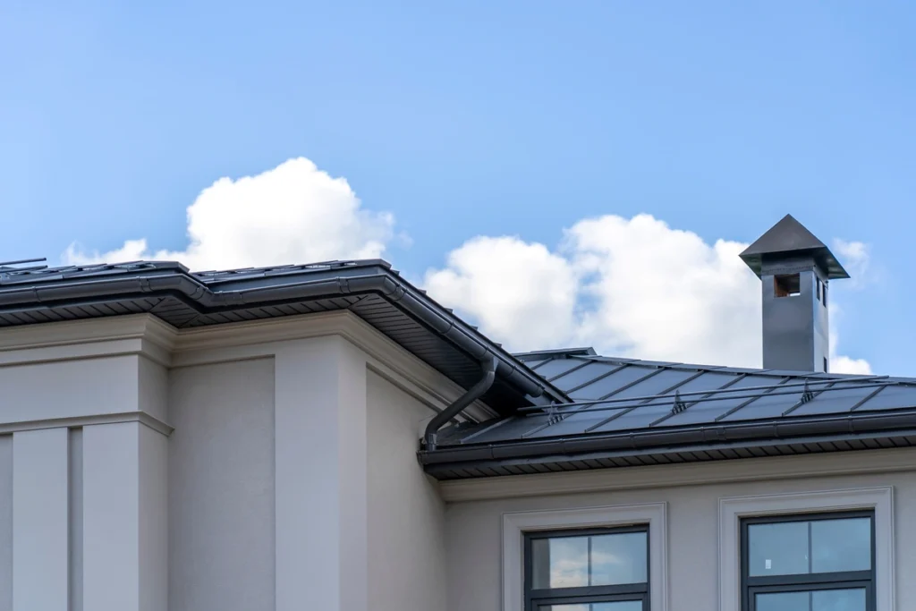 black metal roofing of a house