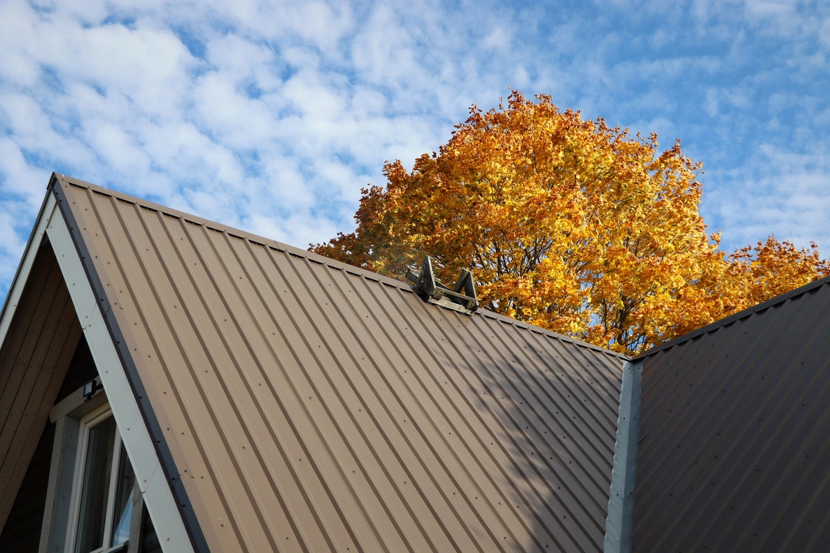 brown metal roofing of home