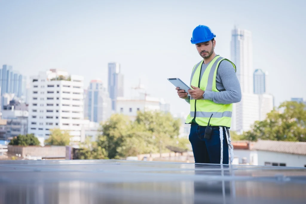 checking a commercial roof