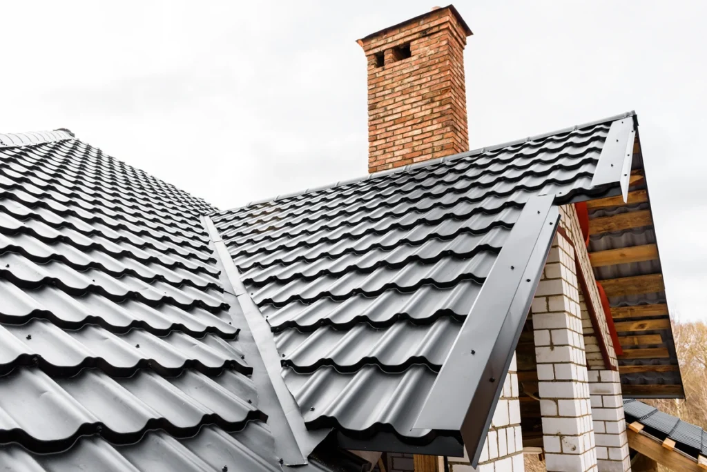 shiny black tile roof