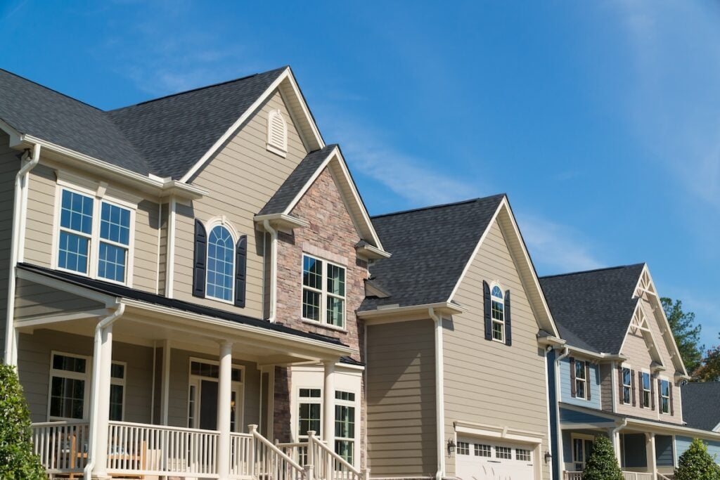 Street of large suburban homes