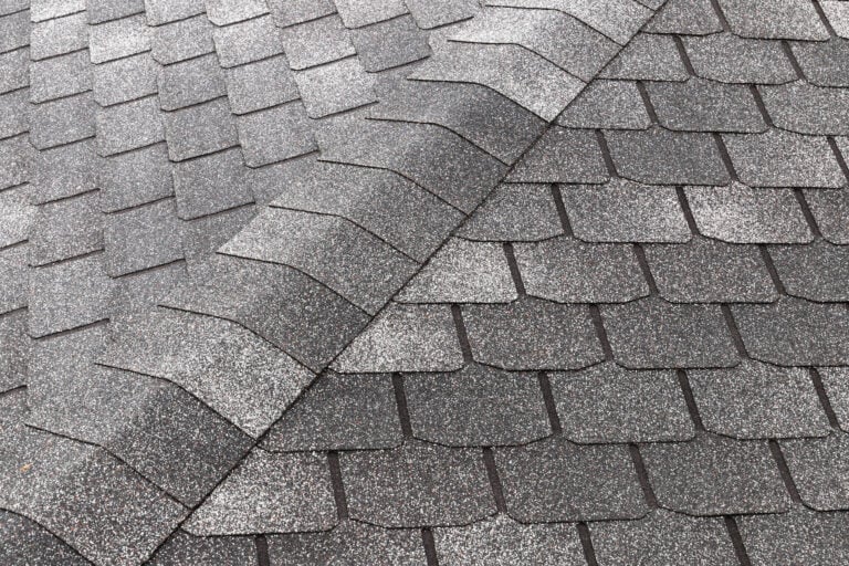 Modern black flexible shingles pattern, background photo texture