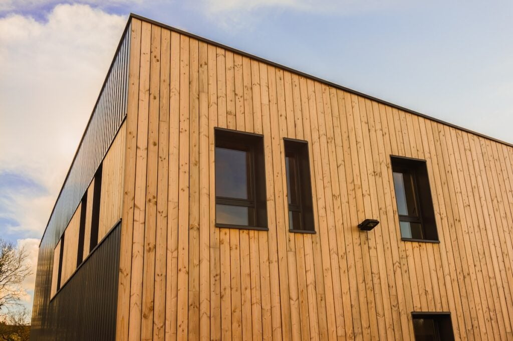 vertical wood siding home