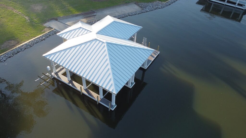 new metal roof dock