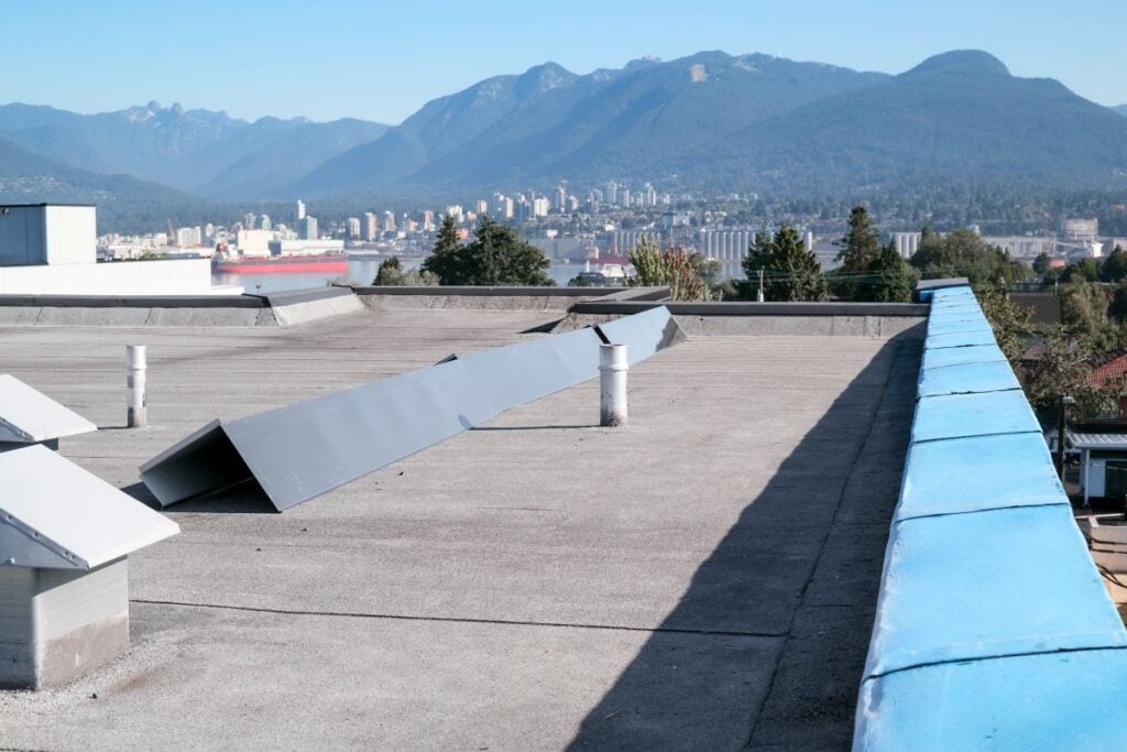 flat roof flashing asphalt commercial building