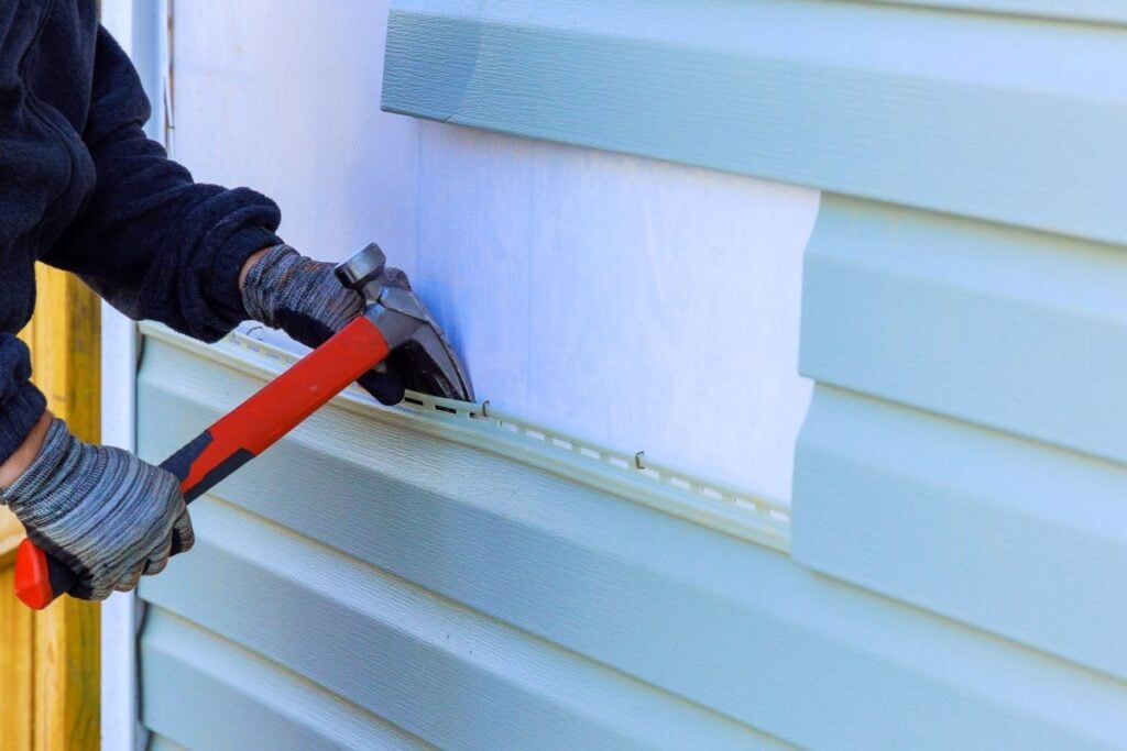 An exterior wall of house was covered in plastic siding that needed to be replaced