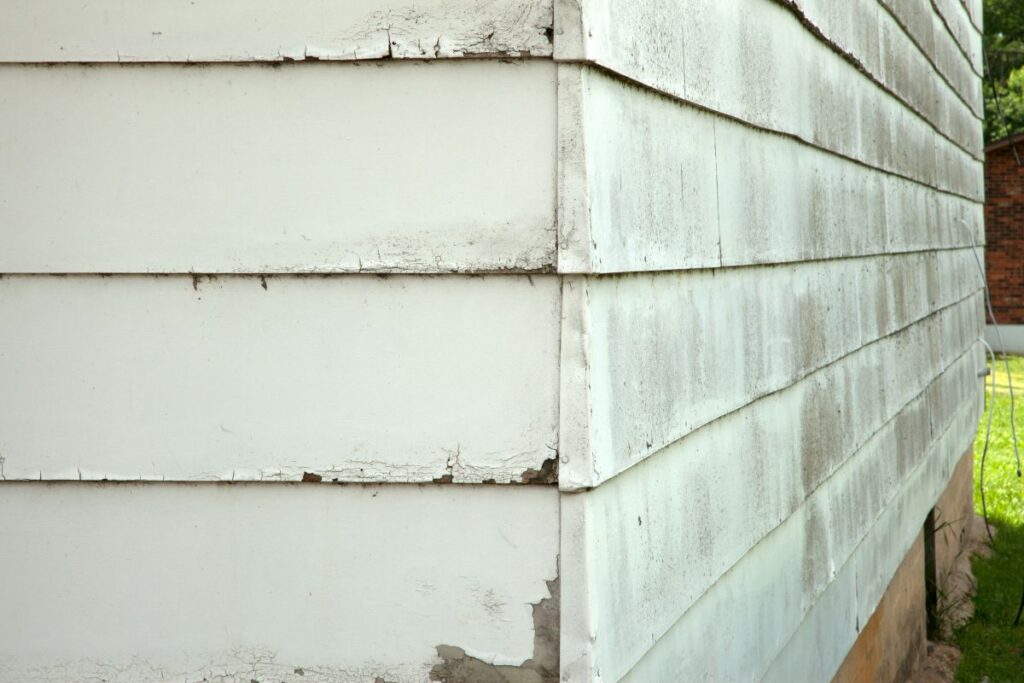 Close up of vinyl siding samples texture